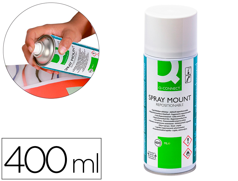 PEGAMENTO Q-CONNECT SPRAY QUICK MOUNT ADHESIVO REPOSICIONABLE 400 ML
