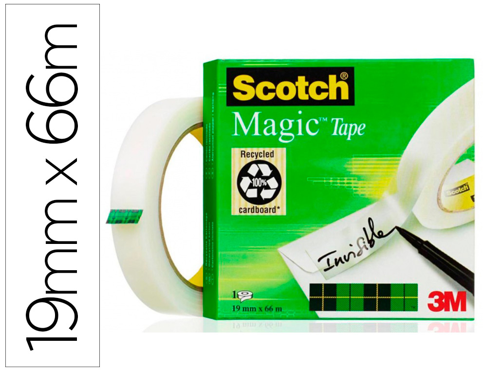 CINTA ADHESIVA SCOTCH MAGIC 66 MT X 19 MM EN CAJA UNITARIA