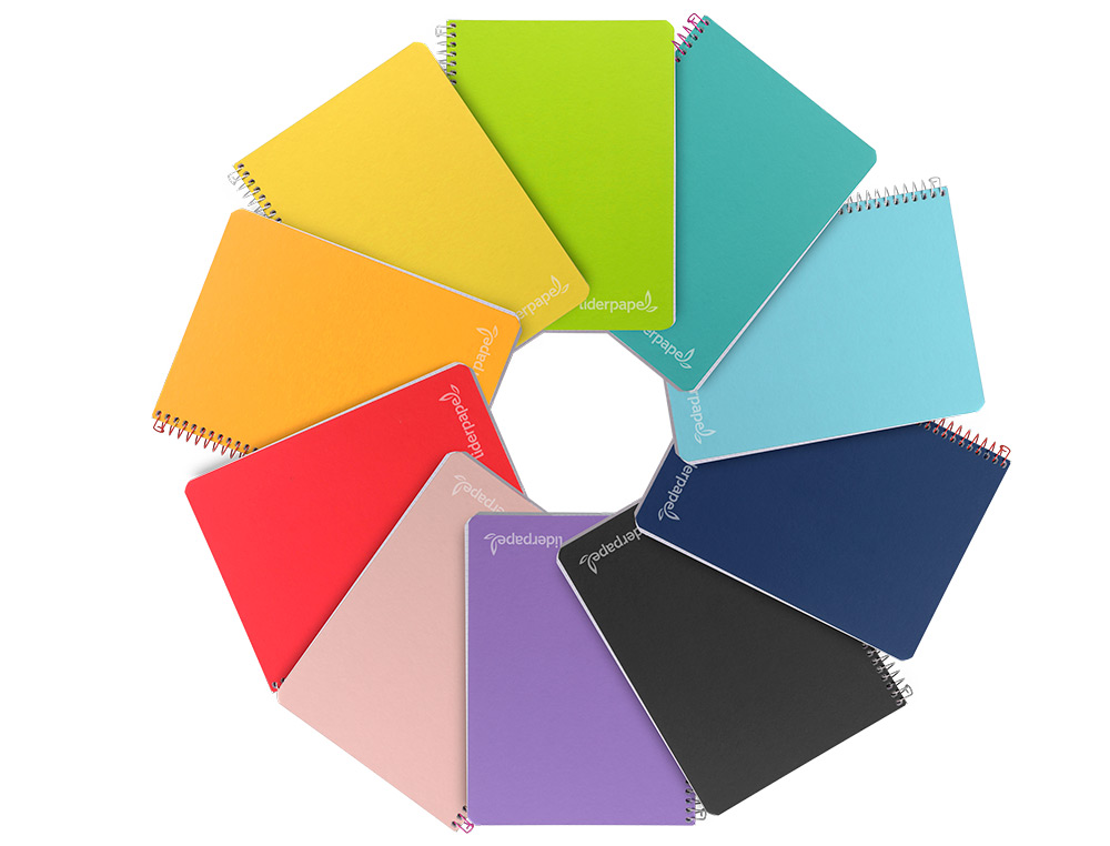 CUADERNO ESPIRAL LIDERPAPEL CUARTO WITTY TAPA DURA 80H 75GR MILIMETRADO 2MM COLORES SURTIDOS
