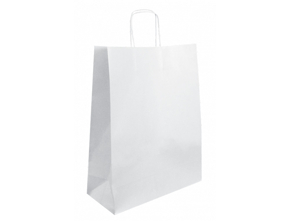 BOLSA KRAFT BASIKA CELULOSA BLANCO 90 GR ASA RETORCIDA TAMAO 