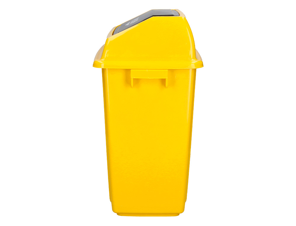 PAPELERA CONTENEDOR Q-CONNECT PLASTICO CON TAPA DE BALANCIN 20 LITROS 340X240X450 MM AMARILLO