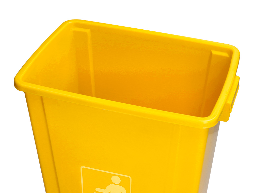 PAPELERA CONTENEDOR Q-CONNECT PLASTICO CON TAPA DE BALANCIN 20 LITROS 340X240X450 MM AMARILLO