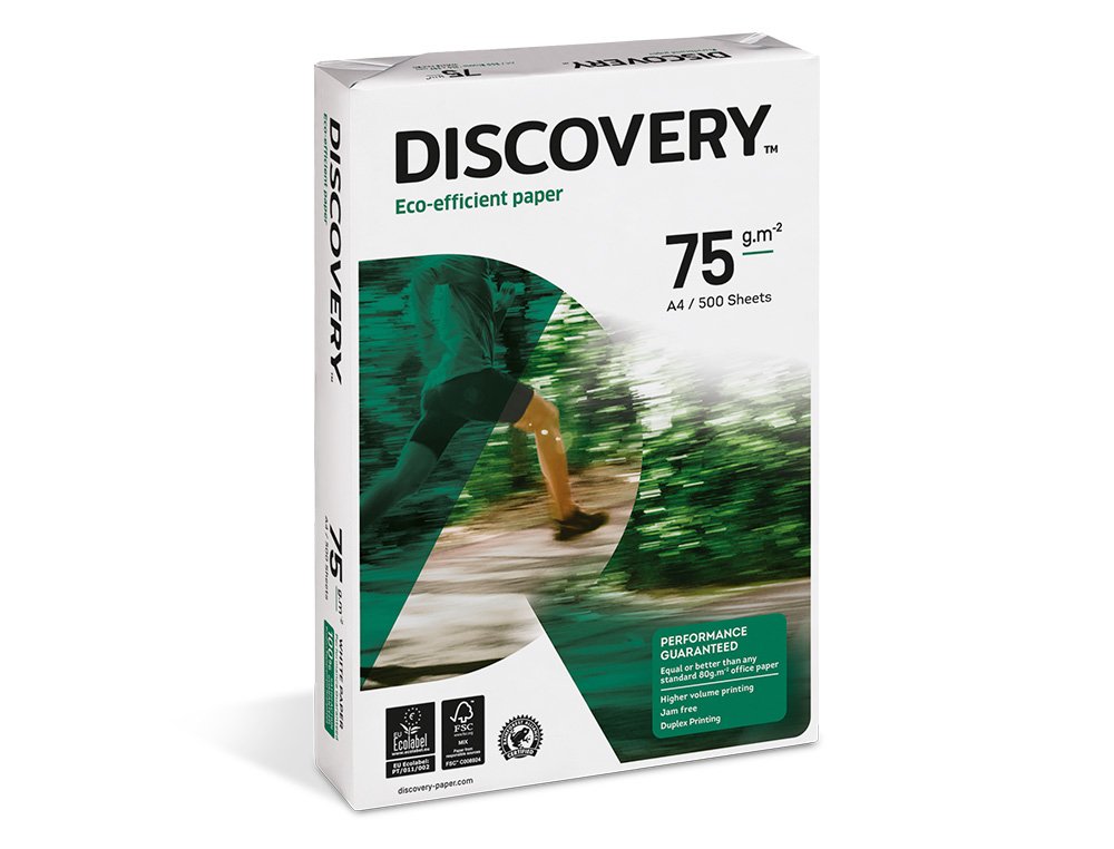 PAPEL FOTOCOPIADORA DISCOVERY DIN A4 75 GRAMOS PAPEL MULTIUSO INK-JET Y LASERPAQUETE DE 500 HOJAS