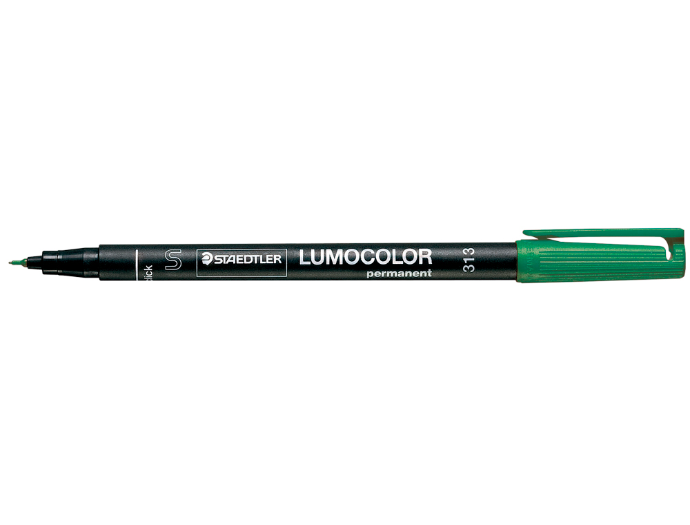ROTULADOR STAEDTLER LUMOCOLOR RETROPROYECCION PUNTA DE FIBRAPERMANENTE 313-5 VERDE PUNTA SUPER FINA REDONDA 0.4 MM