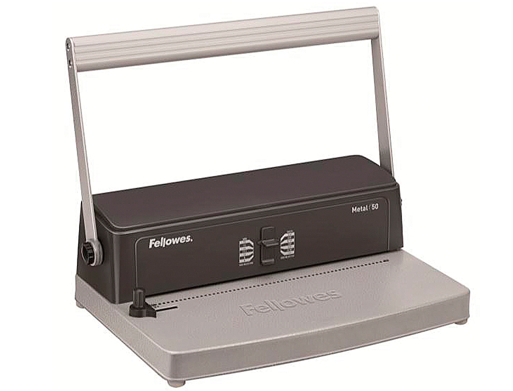 ENCUADERNADORA PARA ESPIRAL METALICA FELLOWES ESP 50 PERFORA 12 HOJAS TAMAO A4 ENCUADERNA HASTA 450 HOJAS