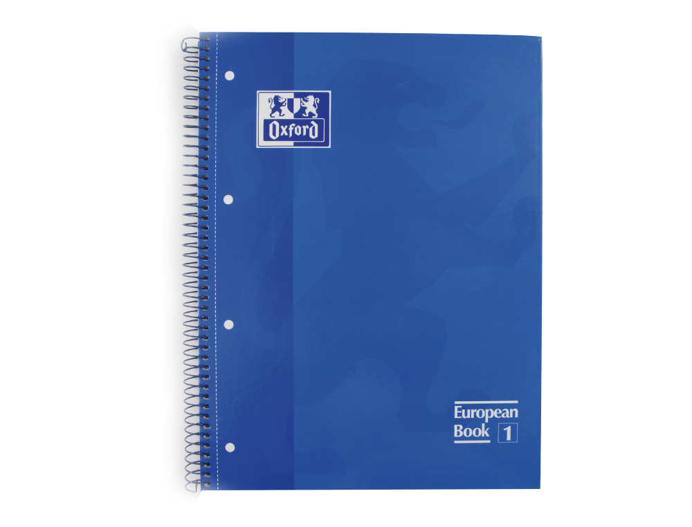 BLOC ESPIRAL OXFORD TAPA EXTRADURA MICROPERFORADO DIN A4 80 HOJAS CUADROS 5MM COLOR AZUL