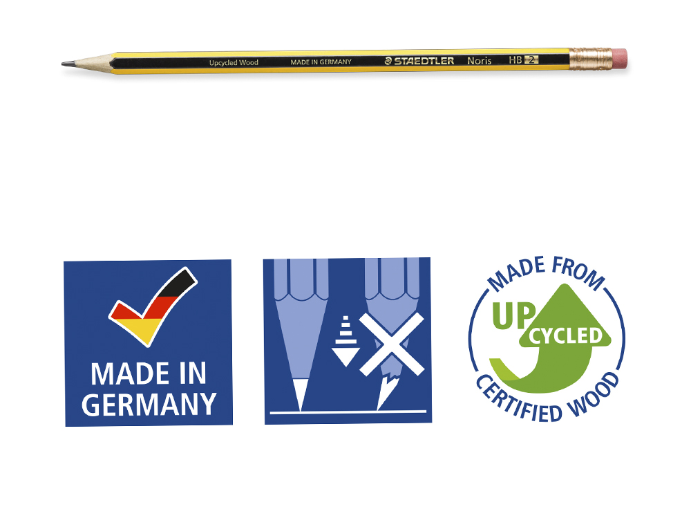 LAPICES DE GRAFITO STAEDTLER NORIS N.2 HB CON GOMA DE BORRAR UNIDAD