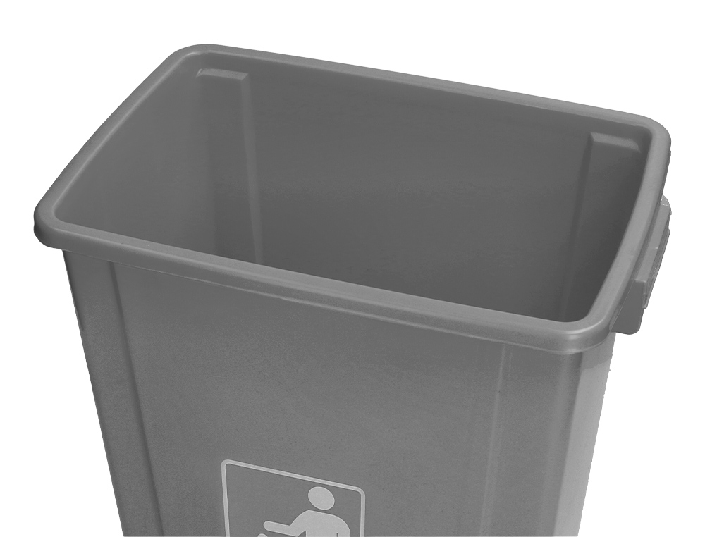 PAPELERA CONTENEDOR Q-CONNECT PLASTICO CON TAPA DE BALANCIN 40 LITROS GRIS 410X280X610 MM