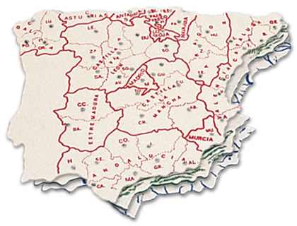 PLANTILLA LIDERPAPEL MAPA ESPAA PLASTICO 15X12,5 CM BOLSA DE 3 UNIDADES