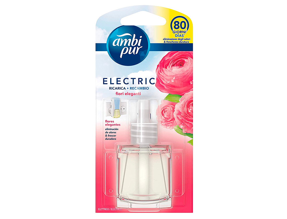 AMBIENTADOR AMBIPUR ELECTRICO FLORES ELEGANTES RECAMBIO 21,5ML