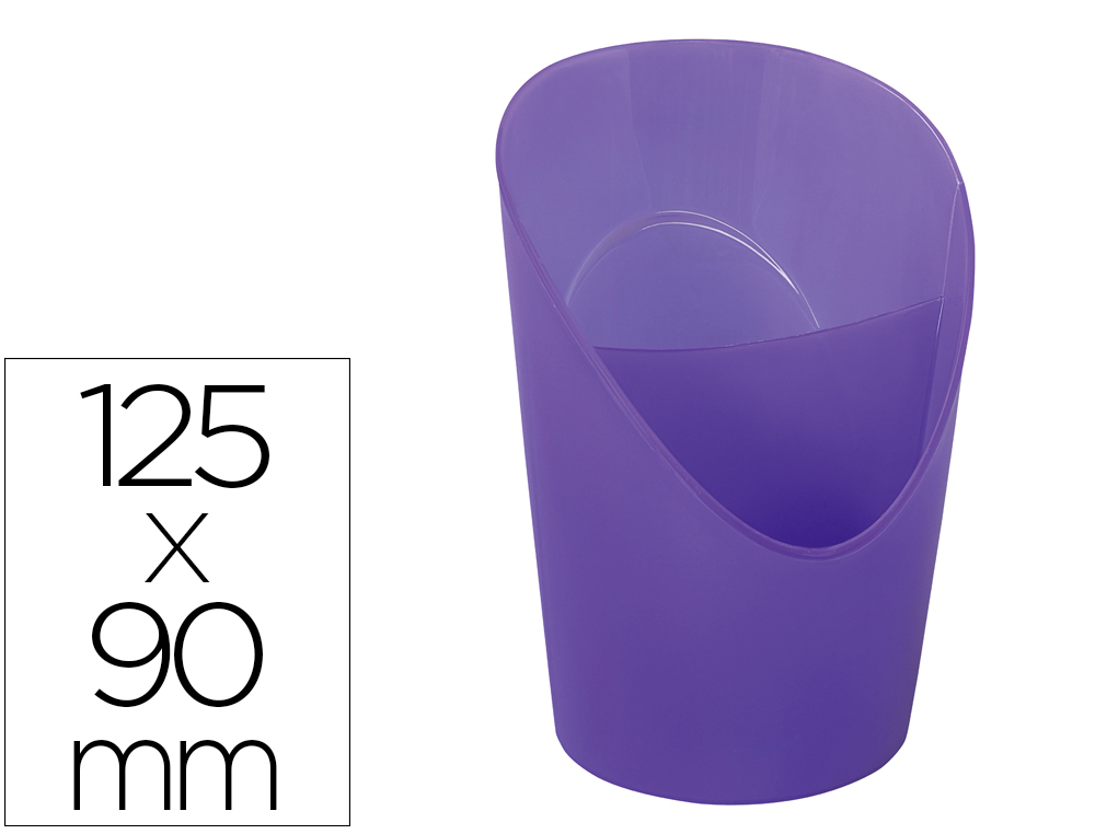 CUBILETE PORTALAPICES ESSELTE LAVANDA TRANSLUCIDO PLASTICO COLOUR BREEZE REDONDO DIAMETRO 90 MM ALTO 125 MM