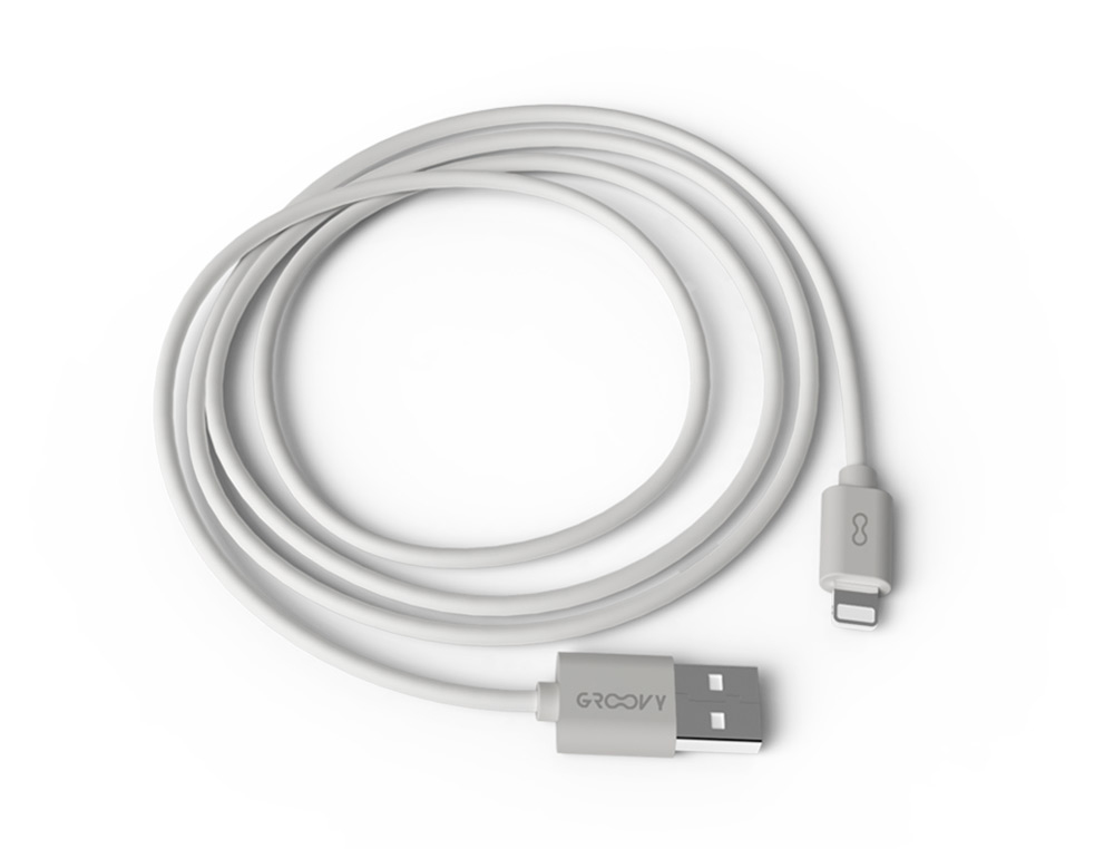 CABLE GROOVY USB 2.0 A APPLE LIGHTNING LONGITUD 1 METRO COLOR BLANCO