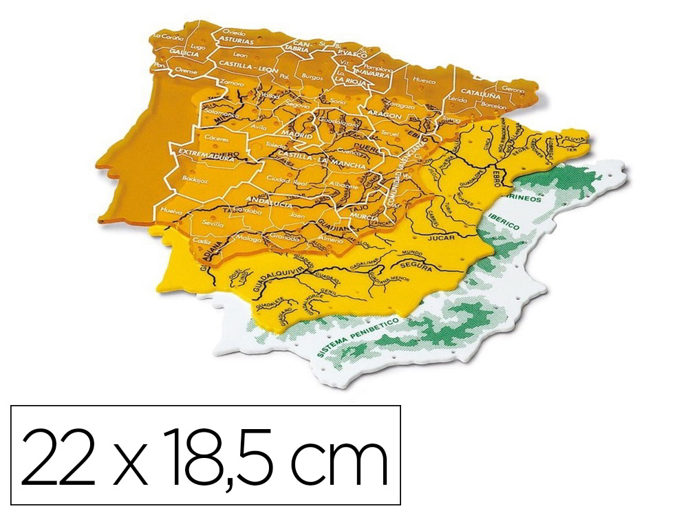 PLANTILLA FAIBO MAPA ESPAA 22X18,5 CM BOLSA DE 3 UNIDADES 100% RECICLABLE