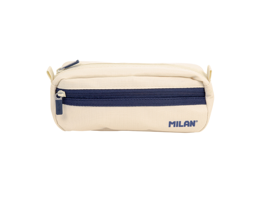 BOLSO ESCOLAR PORTATODO MILAN SERIE 1918 2 CREMALLERAS COLOR BEIGE 210X85X61 MM