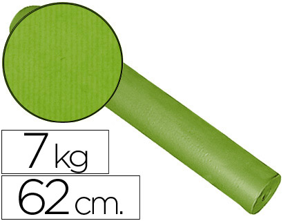 PAPEL DE REGALO KRAFT LISO BOBINA 62 CM 7 KG COLOR PISTACHO