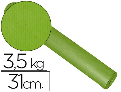 PAPEL DE REGALO KRAFT LISO BOBINA 31 CM 3,5 KG COLOR PISTACHO