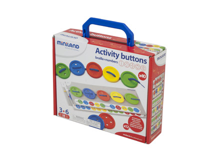 JUEGO MINILAND ACTIVIDADES BOTONES 40 PIEZAS + 5 CORDONES