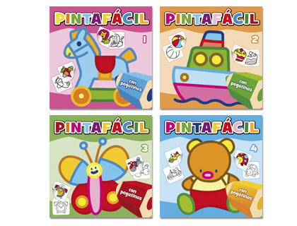 CUADERNO PARA COLOREAR PINTA FACIL CON ADHESIVOS 72 PAGINAS 210X210 MM