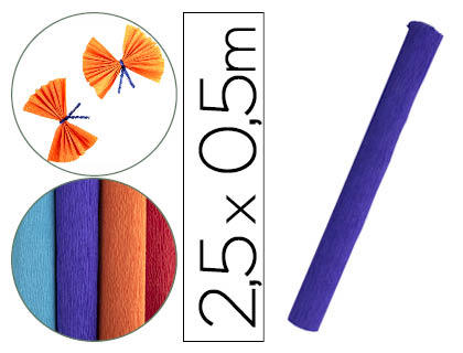 PAPEL CRESPON LIDERPAPEL ROLLO DE 50 CM X 2,5 M 85G/M2 AZUL