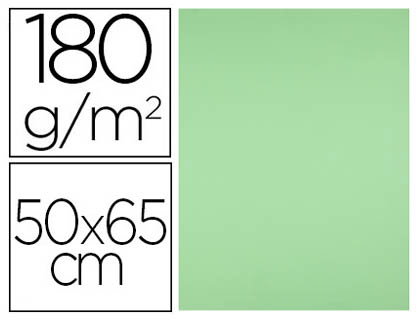 CARTULINA LIDERPAPEL 50X65 CM 180G/M2 VERDE HIERBA PAQUETE DE 25 HOJAS